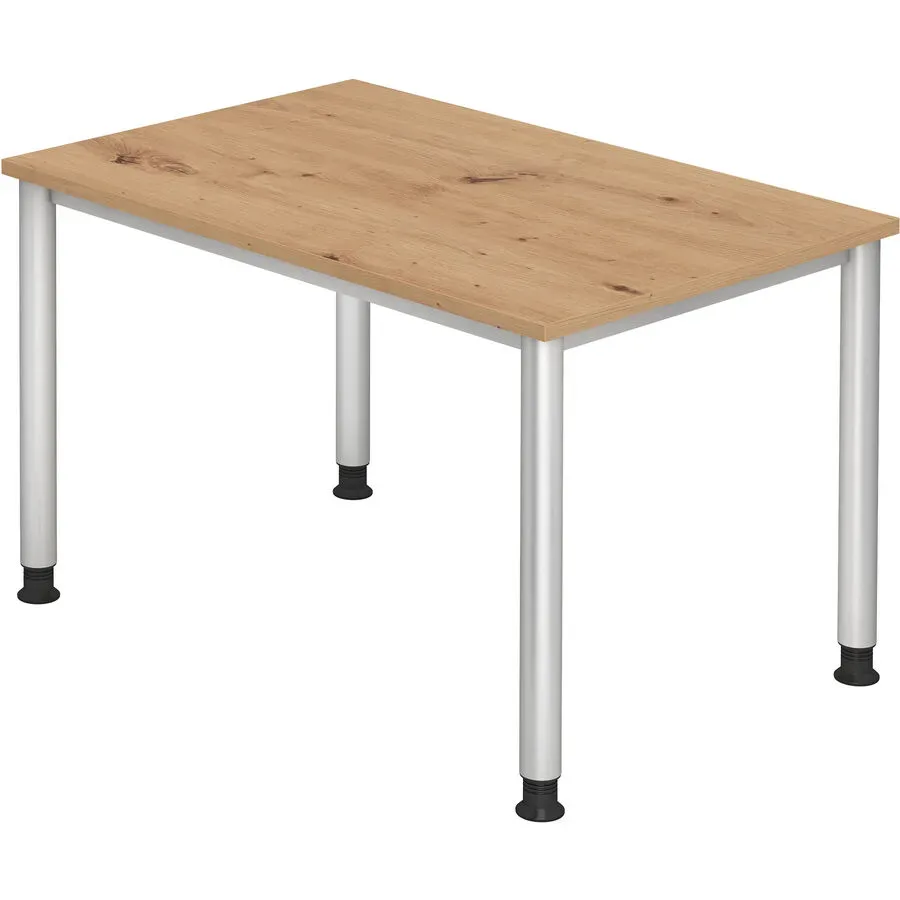 Schreibtisch Office Braun Holz 120 cm Höhenverstellbar (manuell) - Farbe: Asteiche - Material: Holzwerkstoff - Schreibtisch