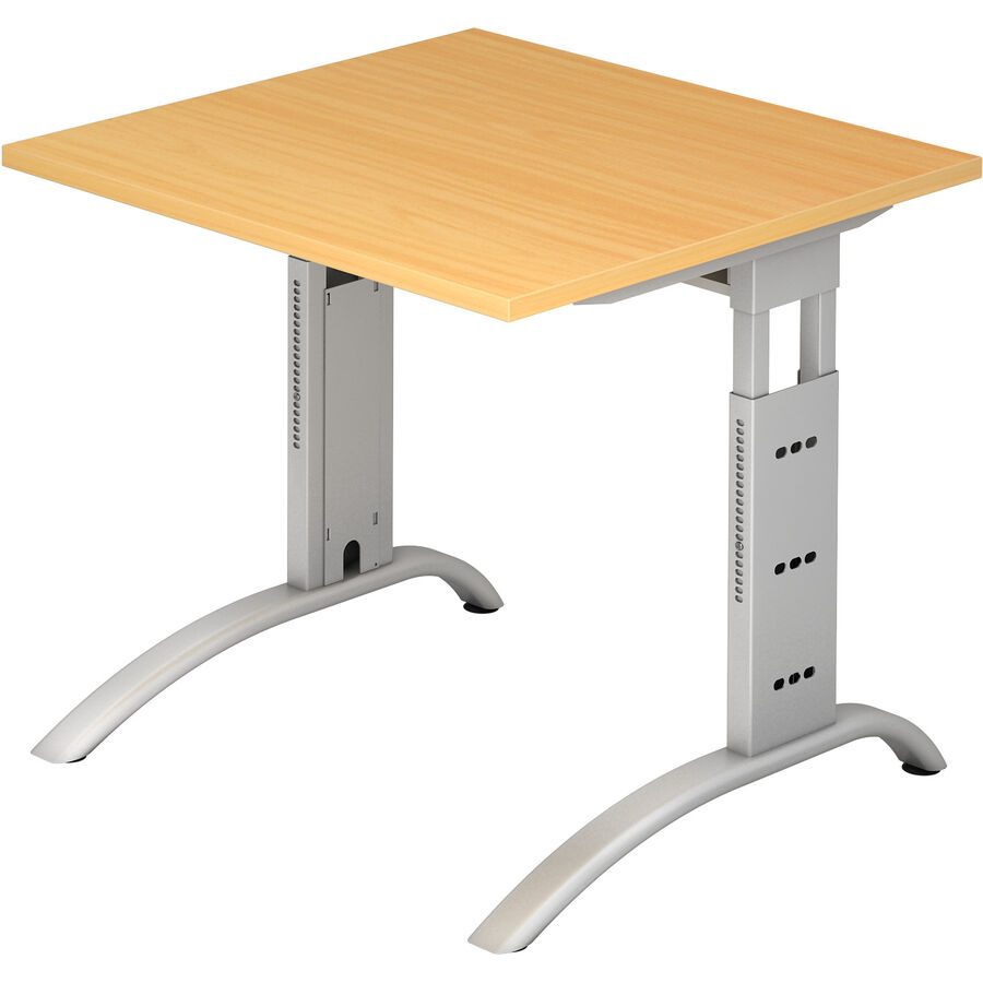 Schreibtisch Office Braun Holz 80 cm Höhenverstellbar (manuell) - Farbe: buche - Material: Holzwerkstoff - Schreibtisch