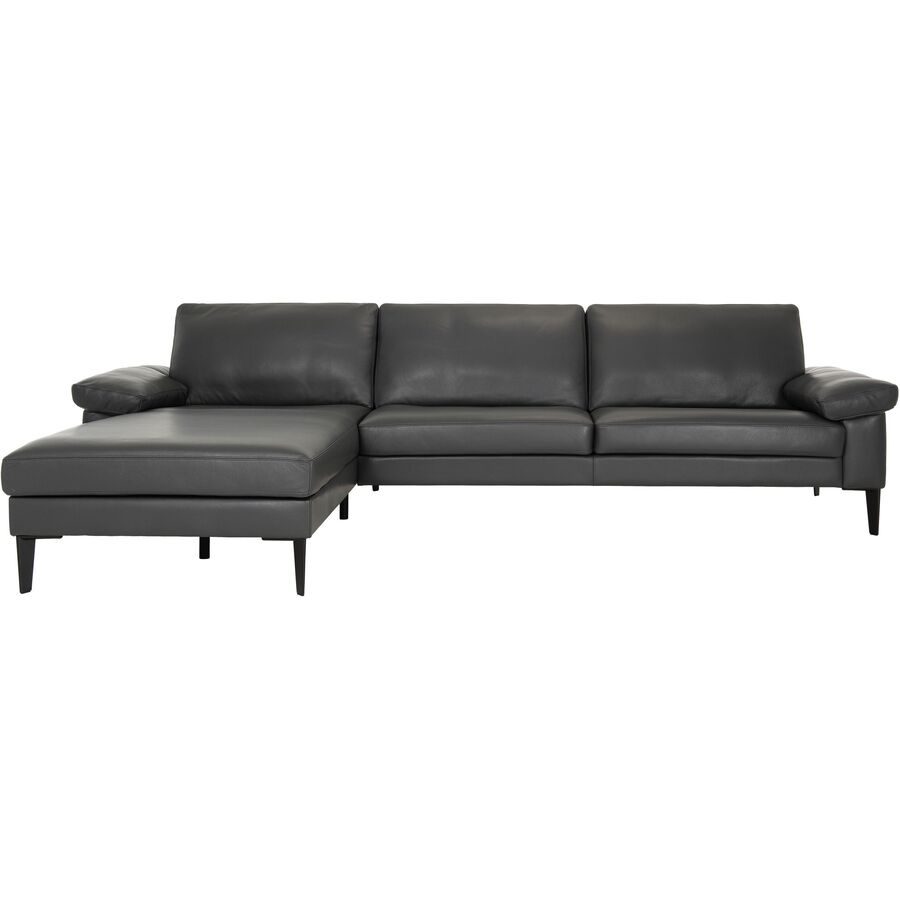 Ecksofa Devin Grau Leder 312 cm 180 cm - Farbe: anthrazit - Material: Echtleder - Möbel Konfigurator: Traummöbel individuell zusammenstellen - Ecksofa