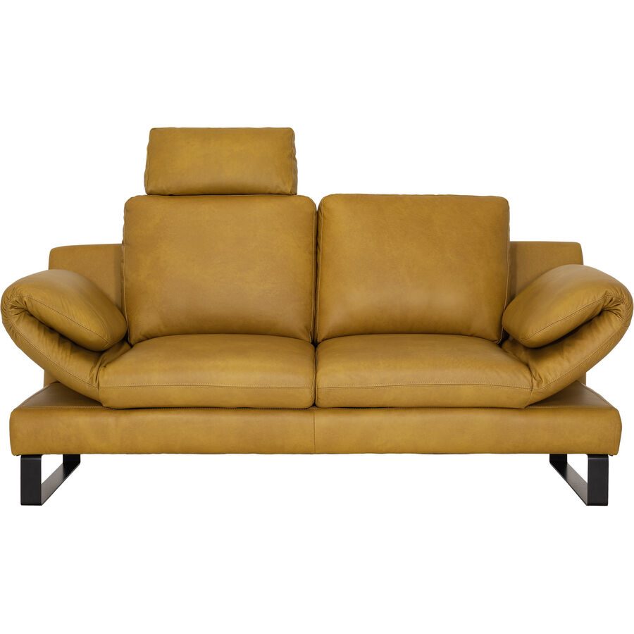 Sofa Jarek Gelb Leder 182 cm 83 cm Drehbar - Möbel Konfigurator: Traummöbel individuell zusammenstellen - Sofa