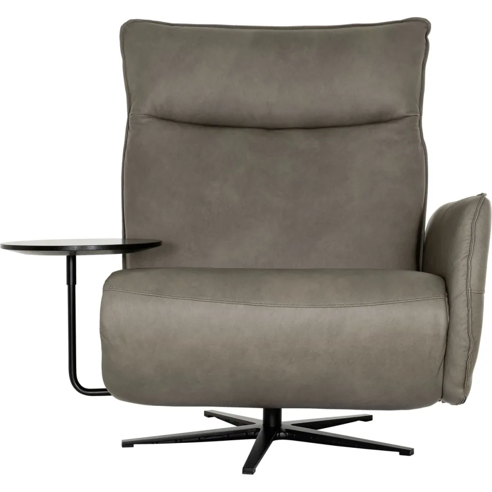 Sessel Lidja Braun/Grau Leder 85 cm 92 cm - Farbe: taupe - Möbel Konfigurator: Traummöbel individuell zusammenstellen - Sessel