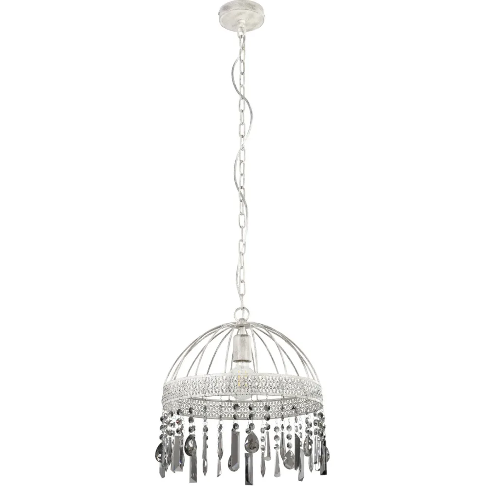 Eglo Pendellampe Steeleville Braun/Weiss Stahl 41 cm 120 cm - Farbe: weiss/braun - Pendellampe