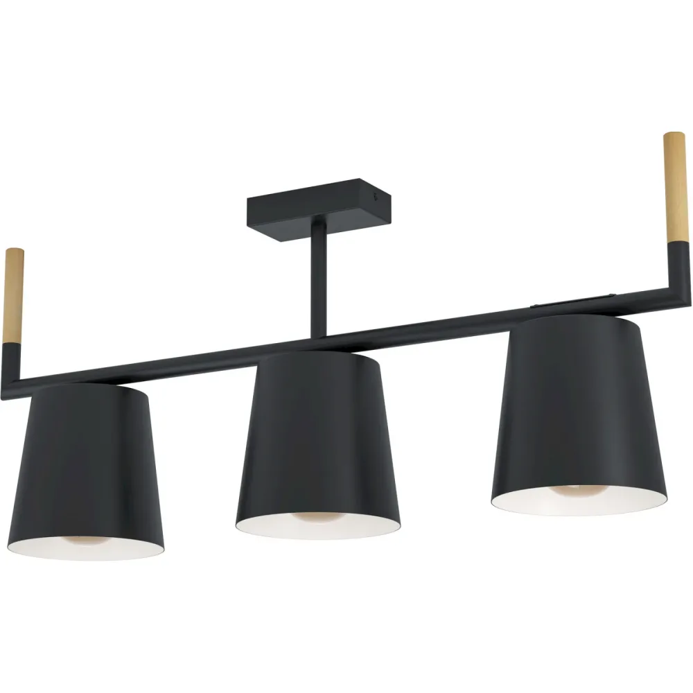 Eglo Deckenlampe Lacey Braun/Schwarz Stahl/Holz 16 cm 33.5 cm - Material: Holz/Stahl - Deckenlampe