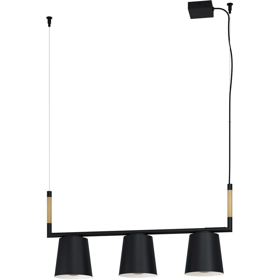 Eglo Pendellampe Lacey Braun/Schwarz Stahl/Holz 16 cm 110 cm - Material: Holz/Stahl - Pendellampe