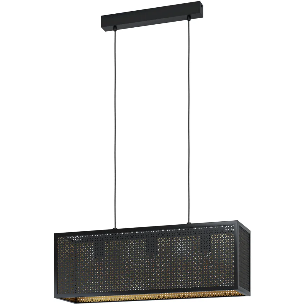 Eglo Pendellampe Sallicano Gold/Schwarz Stahl 20 cm 110 cm - Farbe: schwarz-gold - Pendellampe