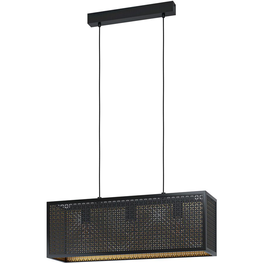 Eglo Pendellampe Sallicano Gold/Schwarz Stahl 20 cm 110 cm - Farbe: schwarz-gold - Pendellampe