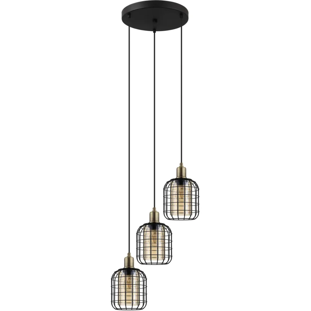 Eglo Pendellampe Chisle Braun/Schwarz Stahl 42.5 cm 130 cm - Pendellampe