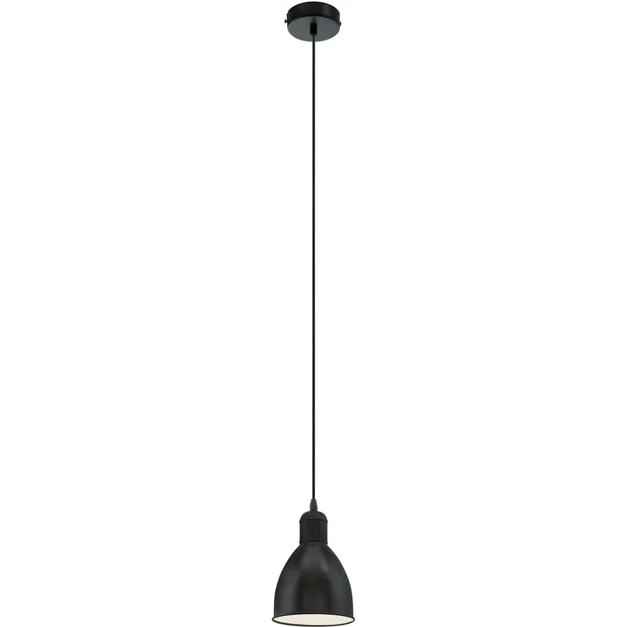 Eglo Pendellampe Priddy Schwarz/Weiss Stahl 15.5 cm 110 cm - Pendellampe