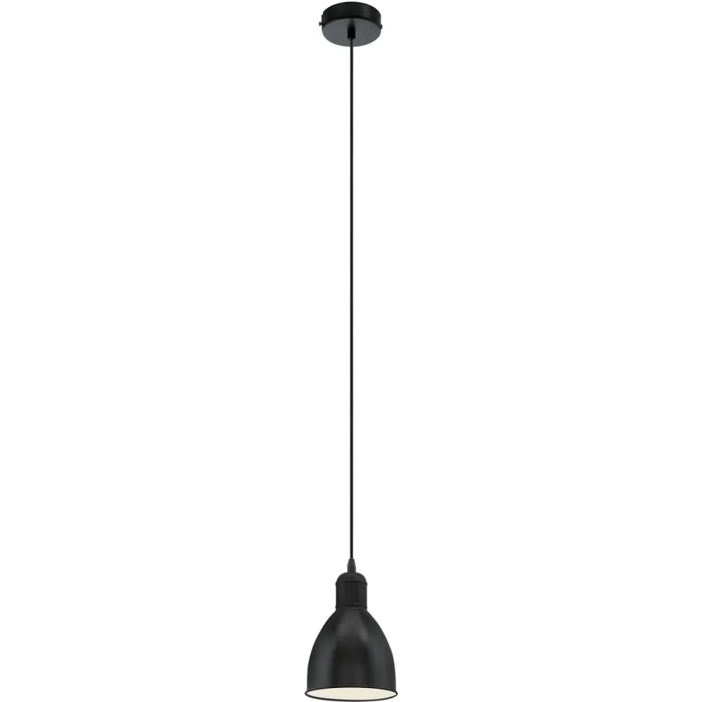 Eglo Pendellampe Priddy Schwarz/Weiss Stahl 15.5 cm 110 cm - Pendellampe