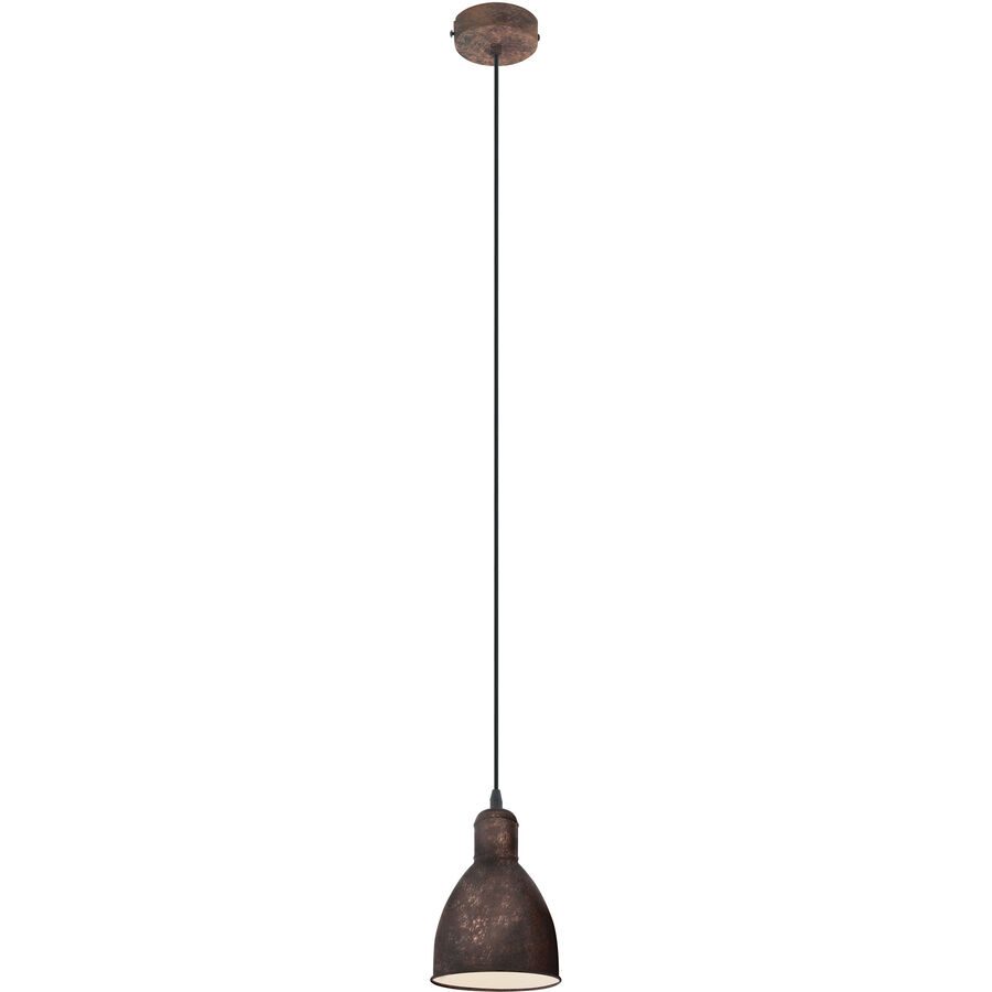 Eglo Pendellampe Priddy 1 Kupfer Stahl 15.5 cm 110 cm - Farbe: kupfer antik - Pendellampe
