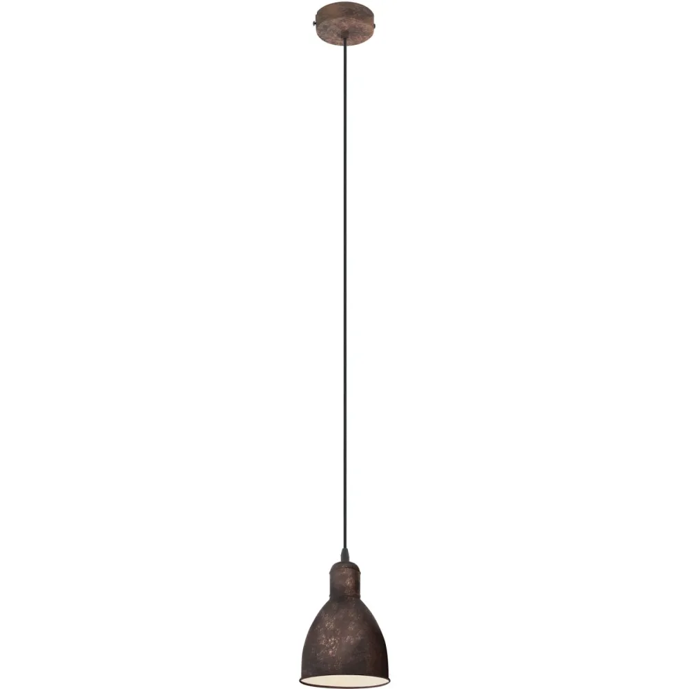 Eglo Pendellampe Priddy 1 Kupfer Stahl 15.5 cm 110 cm - Farbe: kupfer antik - Pendellampe