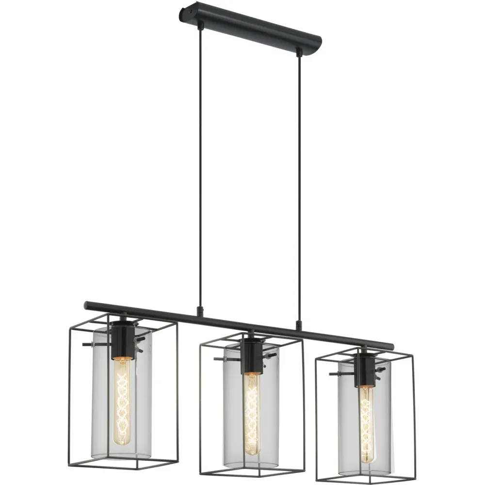 Eglo Pendellampe Loncino Schwarz Stahl 15 cm 110 cm - Pendellampe