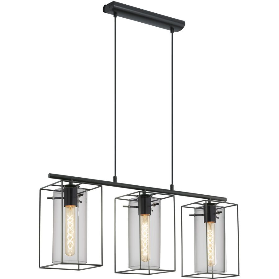 Eglo Pendellampe Loncino Schwarz Stahl 15 cm 110 cm - Pendellampe