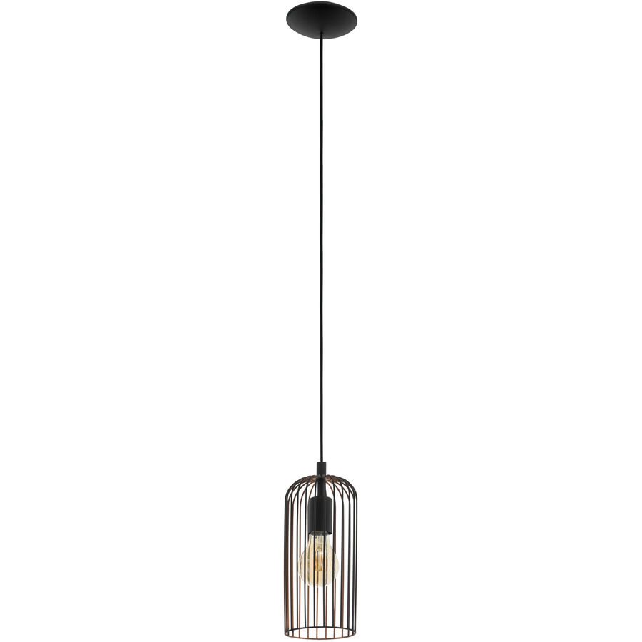 Eglo Pendellampe Roccamena Kupfer/Schwarz Stahl 13 cm 110 cm - Farbe: schwarz/kupfer - Pendellampe
