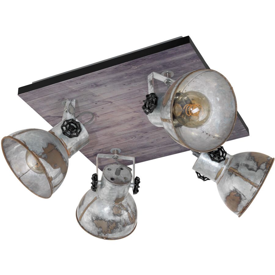 Eglo Spot Barnstaple Braun/Schwarz Stahl/Holz 45 cm - Material: Holz/Stahl - Spot