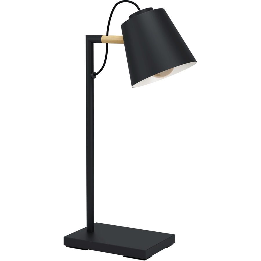 Eglo Tischlampe Lacey Schwarz Stahl/Holz 13.5 cm 48.5 cm - Material: Holz/Stahl - Tischlampe