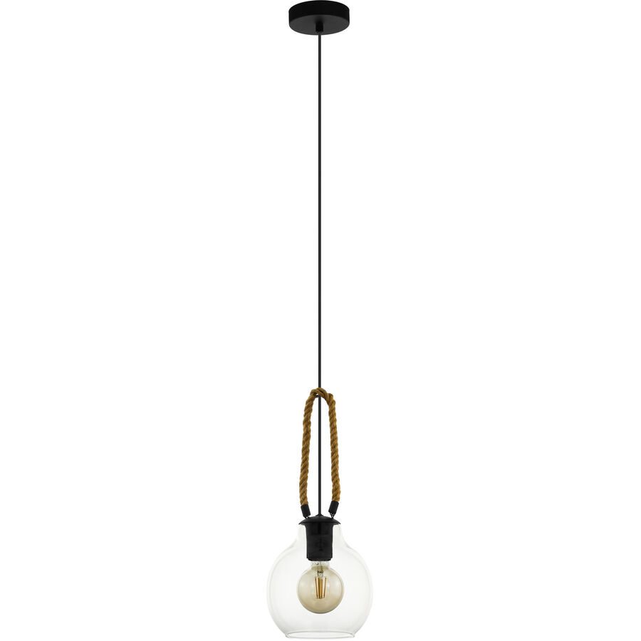 Eglo Pendellampe Roding Braun/Schwarz Stahl/Holz 18 cm 110 cm - Material: Holz/Stahl - Pendellampe