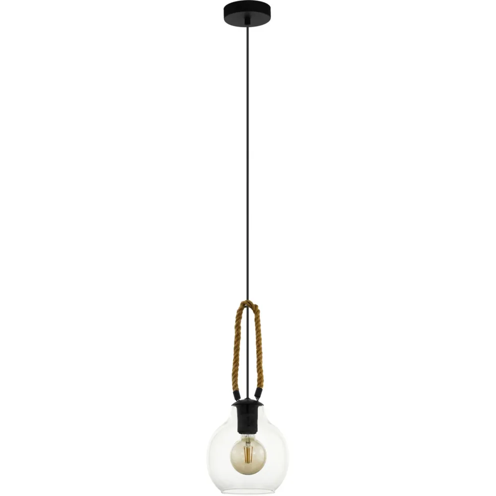Eglo Pendellampe Roding Braun/Schwarz Stahl/Holz 18 cm 110 cm - Material: Holz/Stahl - Pendellampe