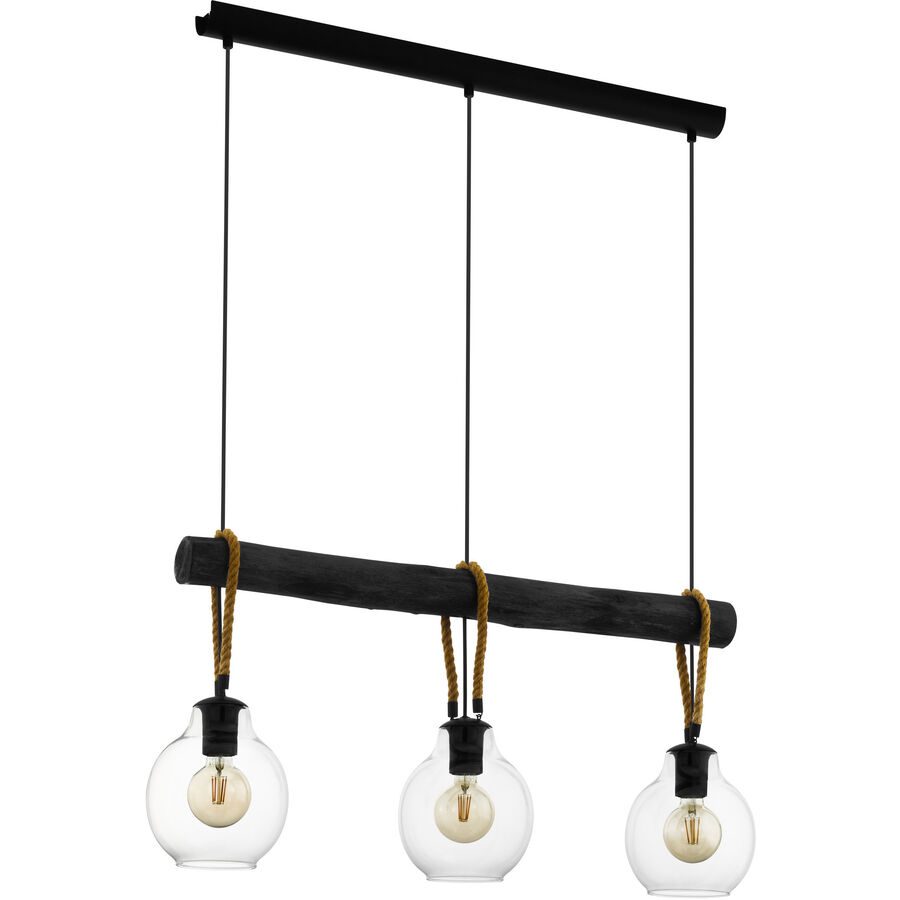 Eglo Pendellampe Roding Braun/Schwarz Stahl/Holz 18 cm 110 cm - Material: Holz/Stahl - Pendellampe
