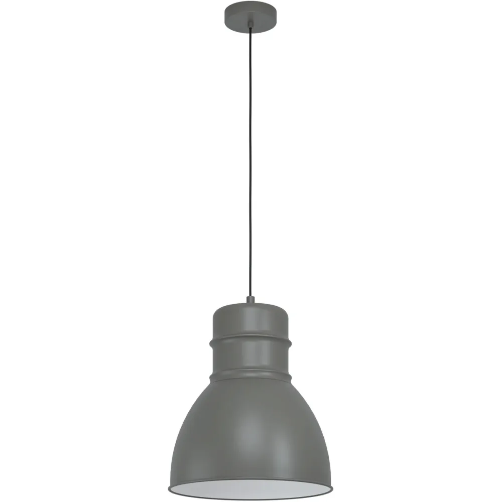 Eglo Pendellampe Ebury Grau/Weiss Stahl 38 cm 110 cm - Farbe: grau-weiss - Pendellampe