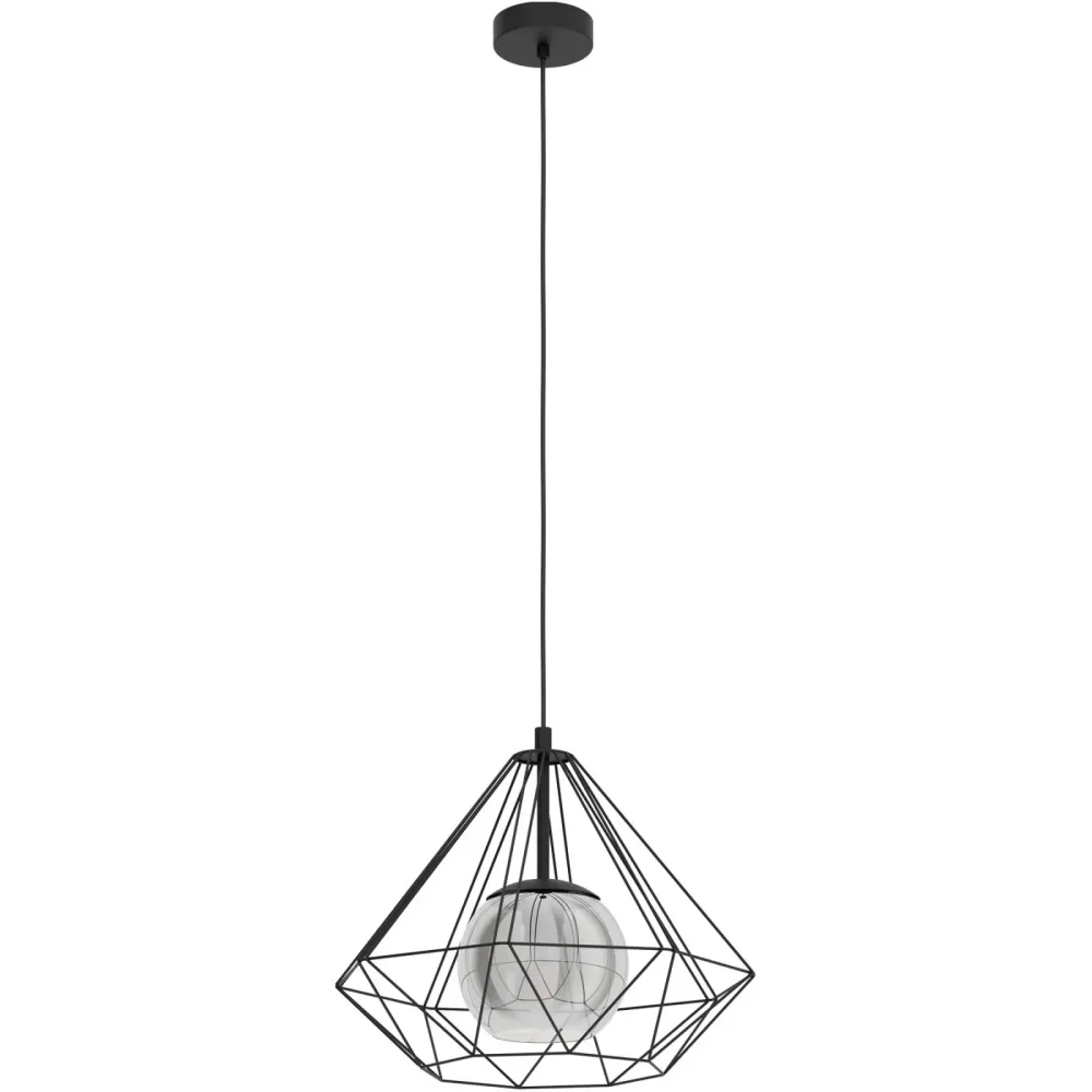 Eglo Pendellampe Vernham Schwarz Stahl 44.5 cm 110 cm - Pendellampe