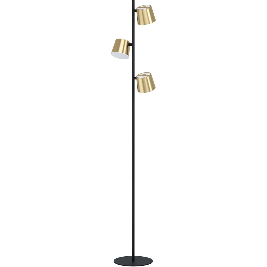Eglo Stehlampe Altamira Schwarz/Gold Stahl 24 cm 158.5 cm - Farbe: schwarz, messing - LED - Lichtfarbe: Warmweiss - Stehlampe- LED Energiesparlampe