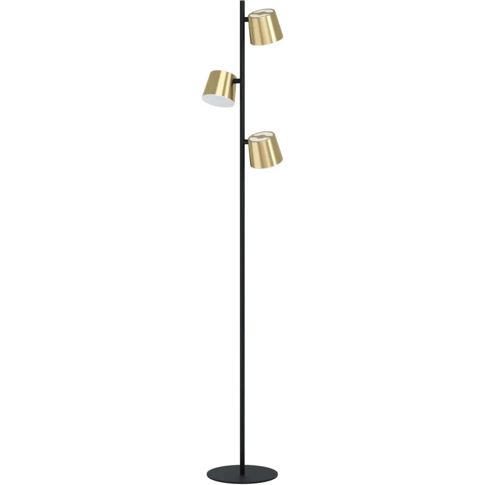 Eglo Stehlampe Altamira Schwarz/Gold Stahl 24 cm 158.5 cm - Farbe: schwarz, messing - LED - Lichtfarbe: Warmweiss - Stehlampe- LED Energiesparlampe