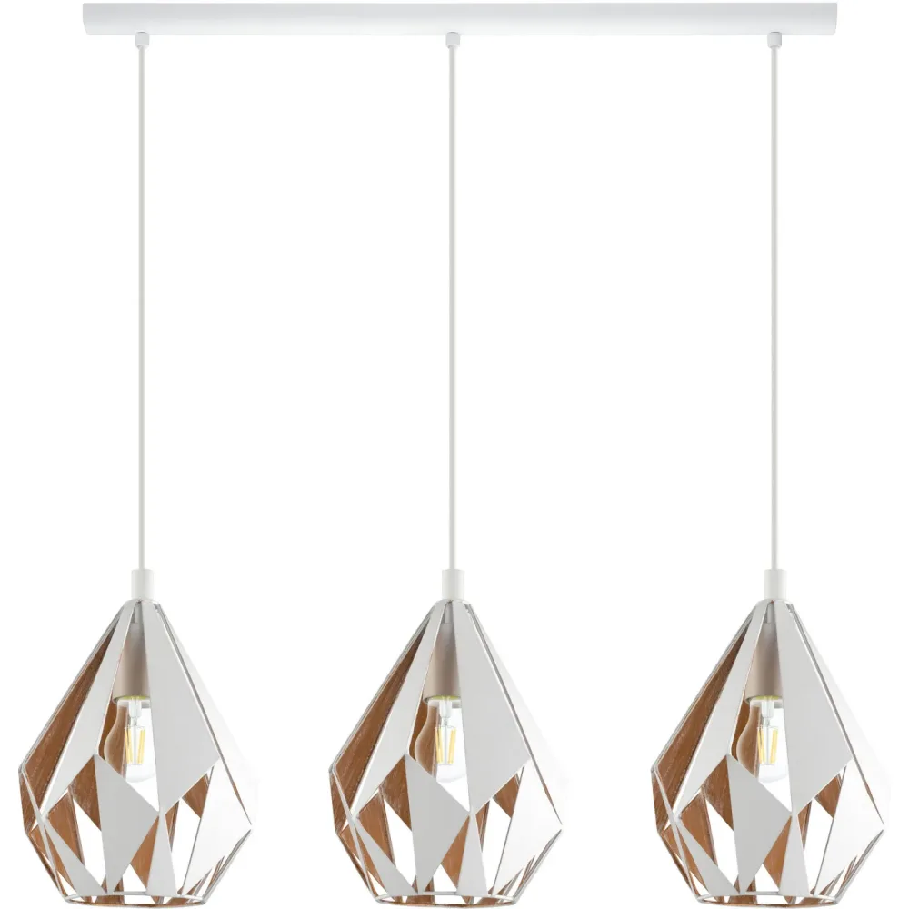 Eglo Pendellampe Carlton 1 Gold/Weiss Stahl 20.5 cm 110 cm - Farbe: weiss/gold - Pendellampe