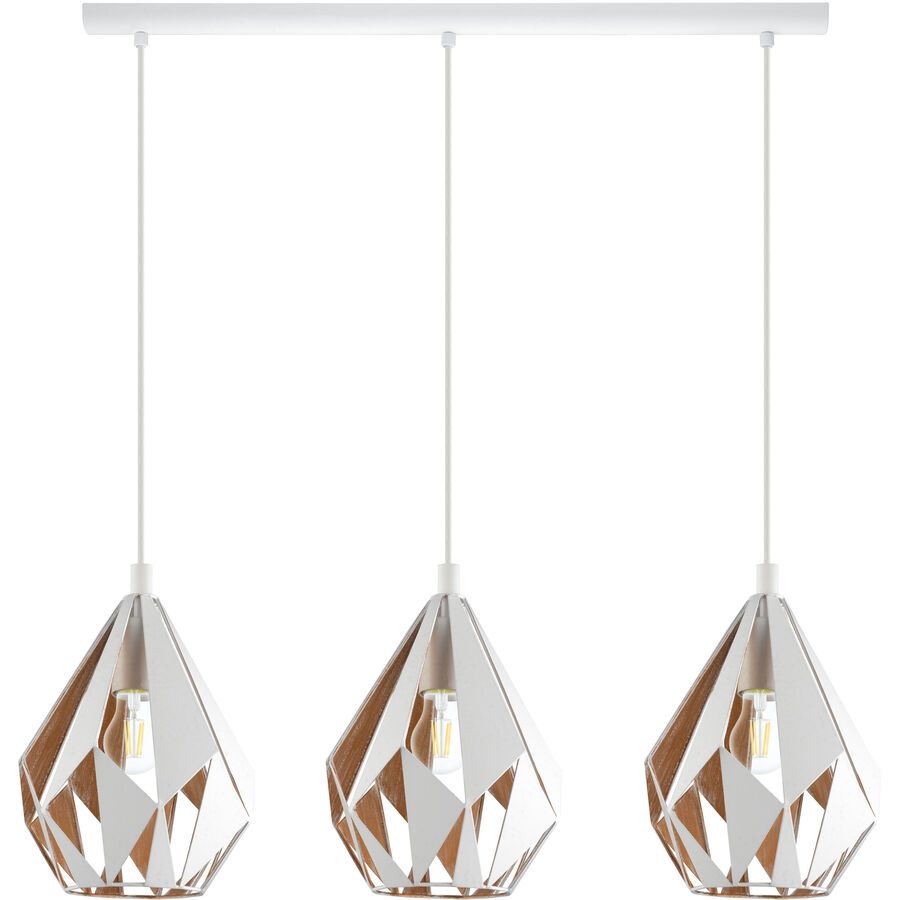 Eglo Pendellampe Carlton 1 Gold/Weiss Stahl 20.5 cm 110 cm - Farbe: weiss/gold - Pendellampe