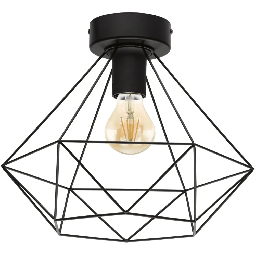 Eglo Deckenlampe Tarbes Schwarz Stahl 32.5 cm 27.5 cm - Deckenlampe