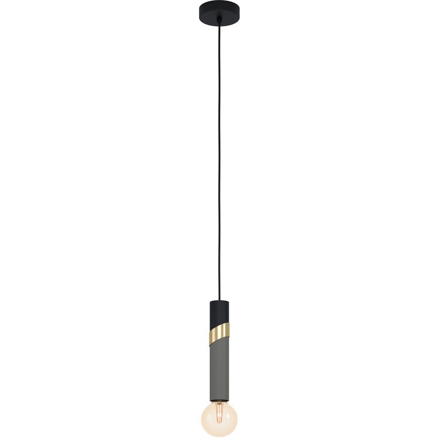 Eglo Pendellampe Cedral Schwarz Stahl 5.5 cm 150 cm - Farbe: Schwarz/Messing - Pendellampe