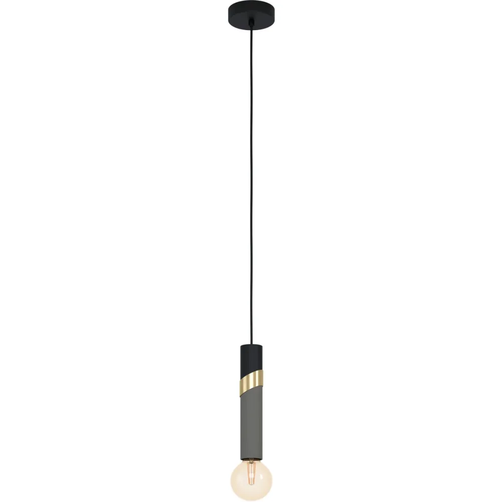 Eglo Pendellampe Cedral Schwarz Stahl 5.5 cm 150 cm - Farbe: Schwarz/Messing - Pendellampe