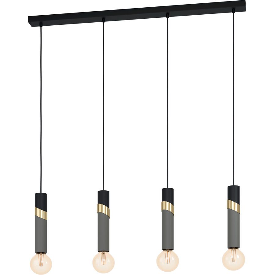 Eglo Pendellampe Cedral Schwarz Stahl 5.5 cm 150 cm - Farbe: Schwarz/Messing - Pendellampe