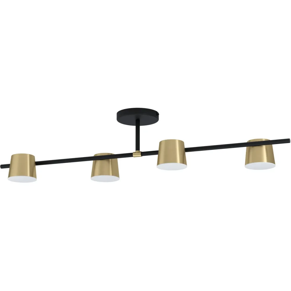 Eglo Deckenlampe Altamira Schwarz Stahl 21 cm 23.5 cm - Farbe: Schwarz/Messing - LED - Deckenlampe- LED Energiesparlampe