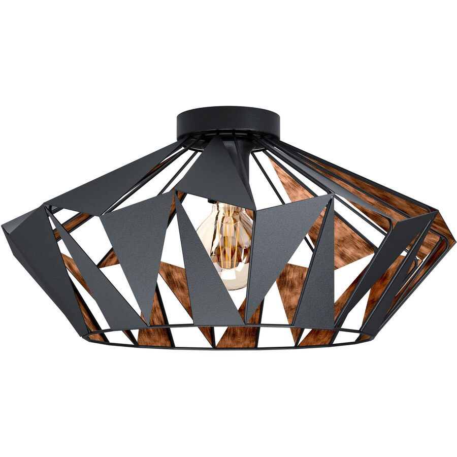 Eglo Deckenlampe Carlton 6 Kupfer/Schwarz Stahl 47 cm 23.5 cm - Farbe: schwarz/kupfer - Deckenlampe