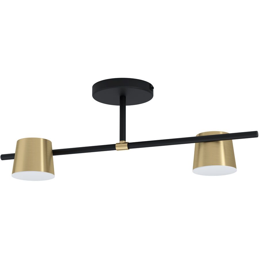 Eglo Deckenlampe Altamira Schwarz Stahl 21 cm 23.5 cm - Farbe: Schwarz/Messing - LED - Deckenlampe- LED Energiesparlampe