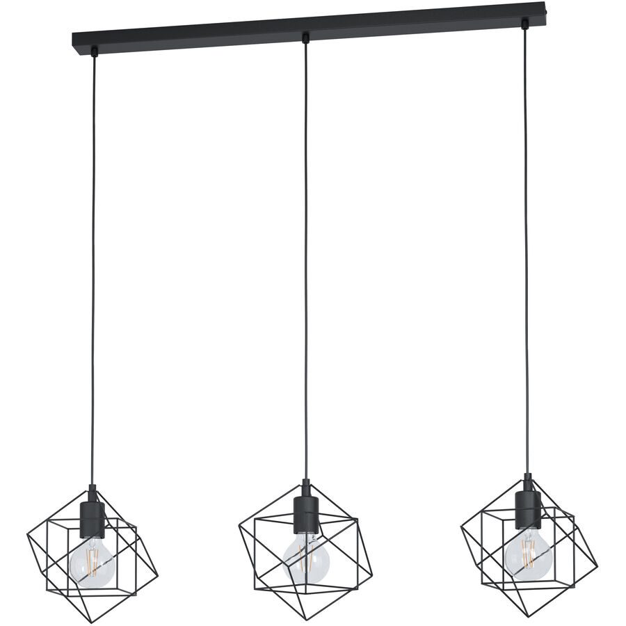 Eglo Pendellampe Straiton Schwarz Stahl 24 cm 110 cm - Pendellampe