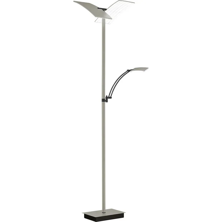 Stehlampe Lumiel Grau Aluminium/Eisen 182 cm - Farbe: taupe - LED - Lichtfarbe: Warmweiss - Kaltes Tagesweiss - Stehlampe- LED Energiesparlampe