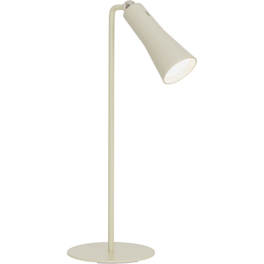 Tischlampe Banten Beige Kunststoff/Metall 12 cm 14 cm - Farbe: Greige - LED - Lichtfarbe: Helles Neutralweiss - Material: Metall/Kunststoff -