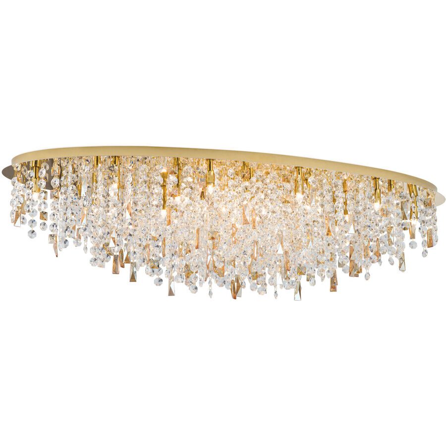 Briamond Deckenlampe Crystalriver Gold/Transparent Stahl/Kristall 120 cm 31 cm - Deckenlampe