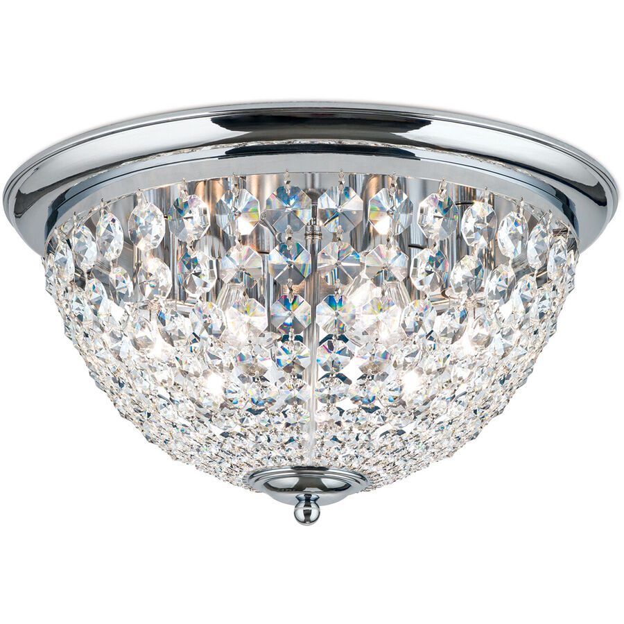 Briamond Deckenlampe Plafond Grau Stahl/Kristall 47 cm 26 cm - Farbe: Chrom/klar - Deckenlampe