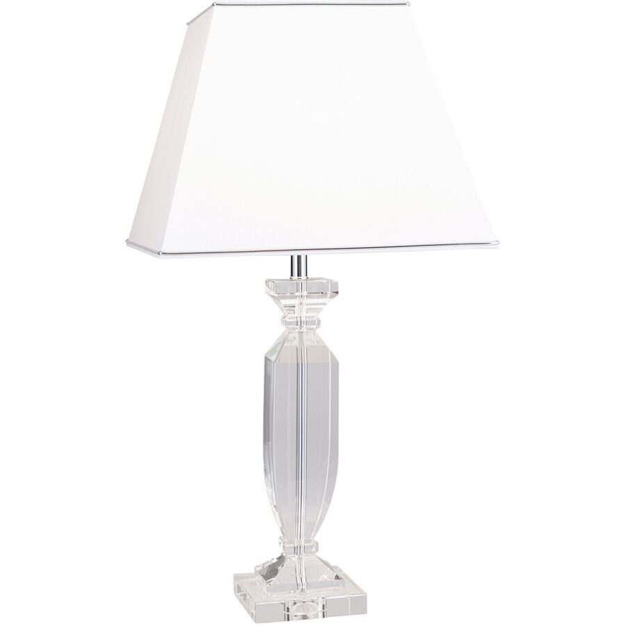 Briamond Tischlampe Pokal Grau Stahl/Kristall 36 cm 70 cm - Farbe: Chrom/klar - Tischlampe
