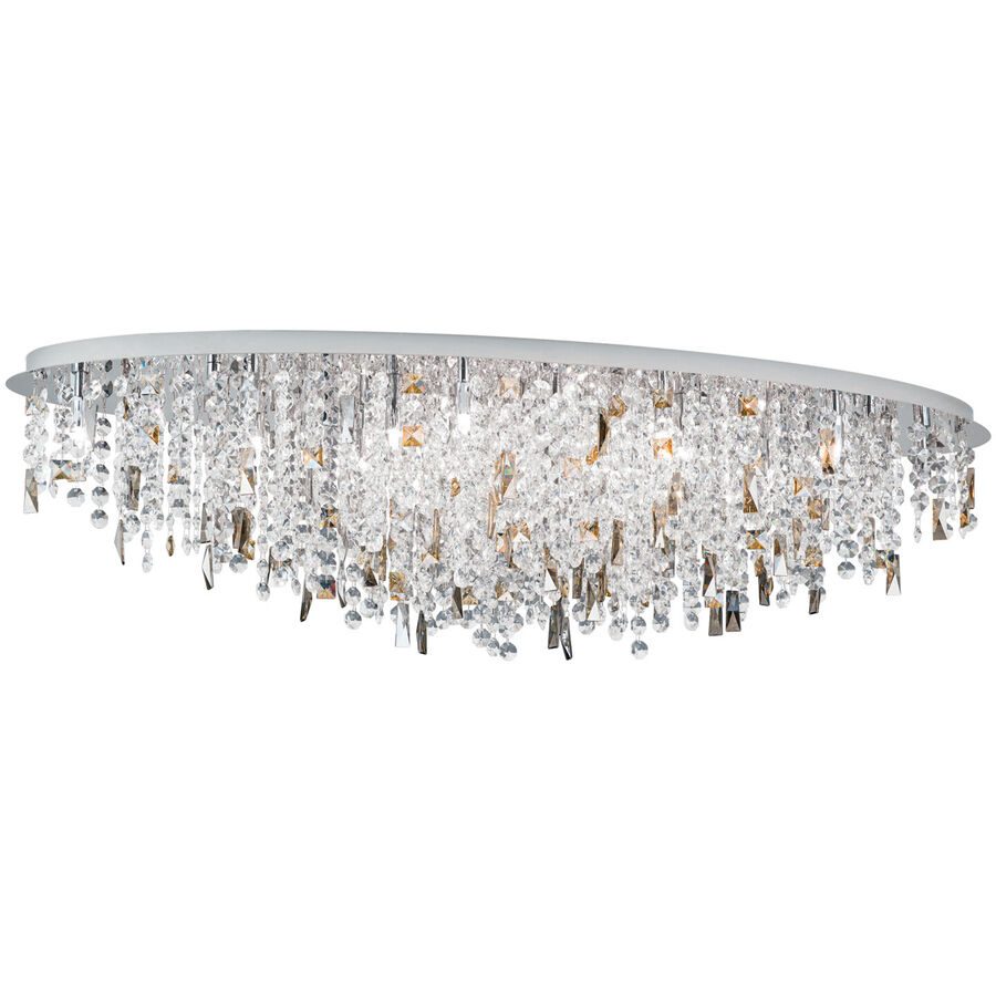 Briamond Deckenlampe Crystalriver Grau Stahl/Kristall 120 cm 31 cm - Farbe: Chrom/klar - Deckenlampe