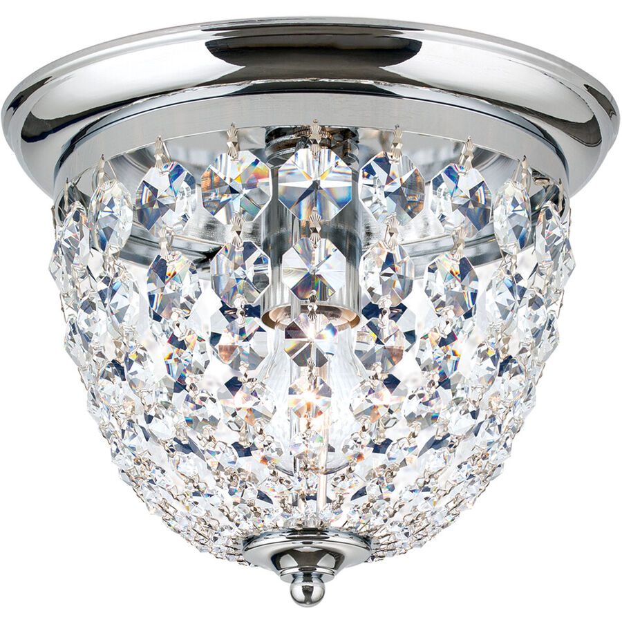Briamond Deckenlampe Plafond Grau Stahl/Kristall 26 cm 22 cm - Farbe: Chrom/klar - Deckenlampe