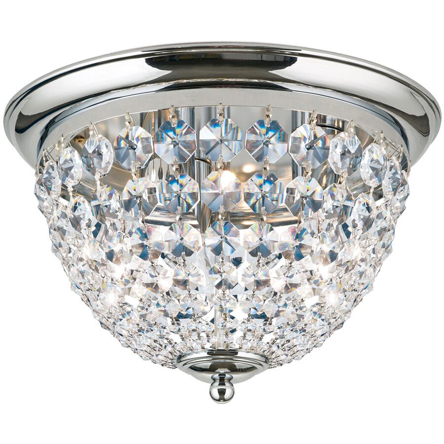Briamond Deckenlampe Plafond Grau Stahl/Kristall 35 cm 24 cm - Farbe: Chrom/klar - Deckenlampe