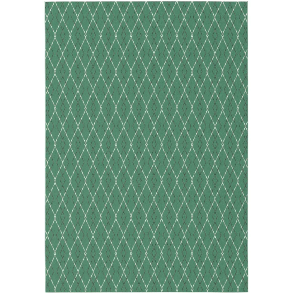 Outdoor-Teppich Star Grün Einfarbig/Streifen/Symmetrie Polypropylen 80 x 200 cm - Outdoor-Teppich