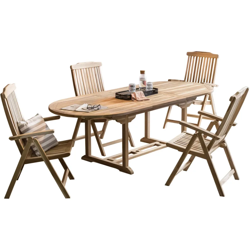 Gartenmöbel-Set Sole natur Teak B 100 T 180 H 75 cm - Gartenmöbel-Set - Wetterfeste Gartenmöbel & Accessoires