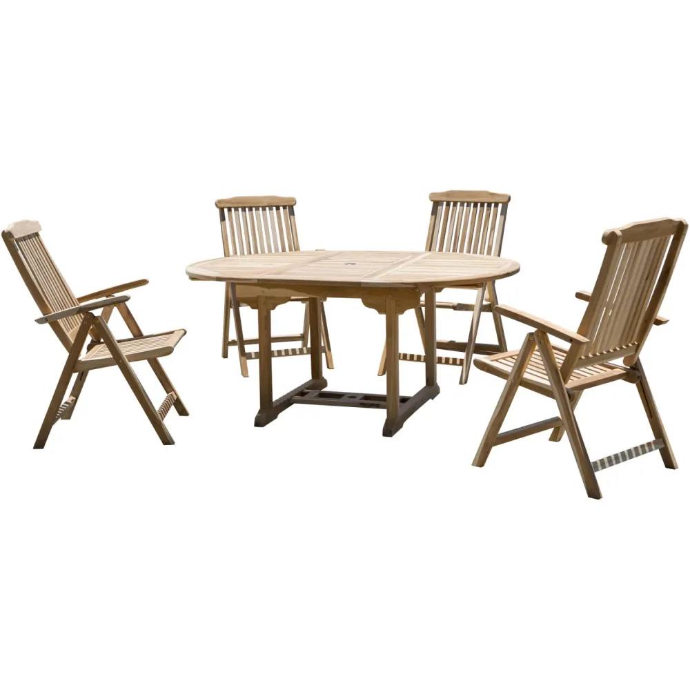 Gartenmöbel-Set San Marino natur Teak B 120 T 120 H 75 cm - Gartenmöbel-Set - Wetterfeste Gartenmöbel & Accessoires