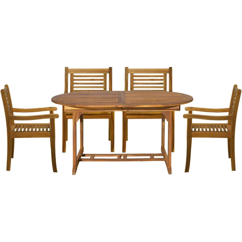 Gartenmöbel-Set Amadu natur Akazie B 150 T 100 H 75 cm - Gartenmöbel-Set - Wetterfeste Gartenmöbel & Accessoires