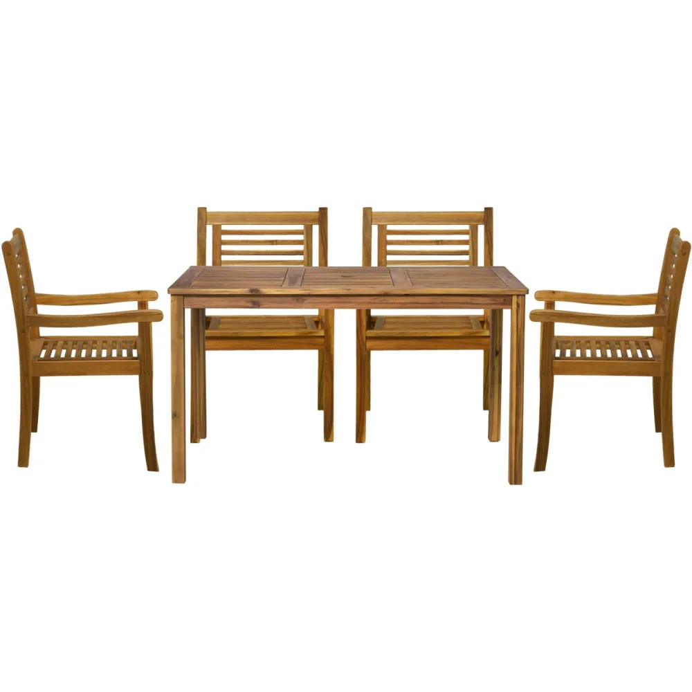 Gartenmöbel-Set Amadu natur Akazie B 135 T 80 H 74 cm - Gartenmöbel-Set - Wetterfeste Gartenmöbel & Accessoires
